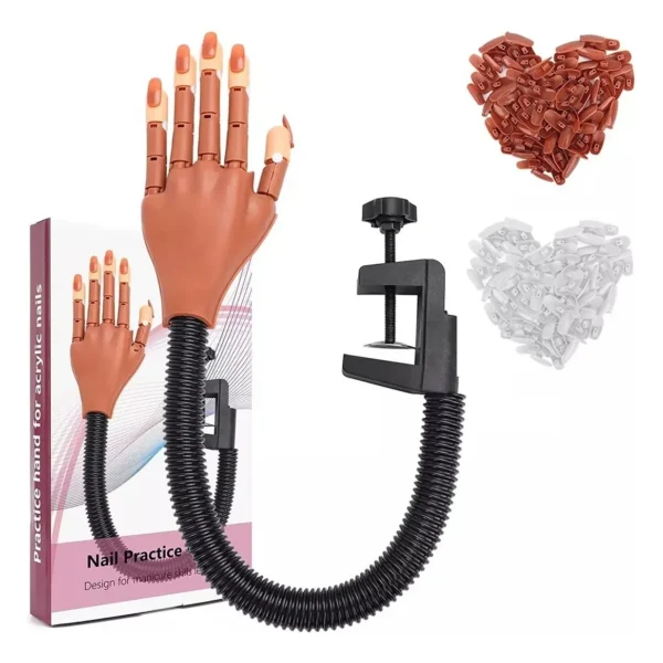 Mano De Práctica Arte De Uñas, Flexible, 200 TipsMano De Práctica Arte De Uñas, Flexible, 200 Tips